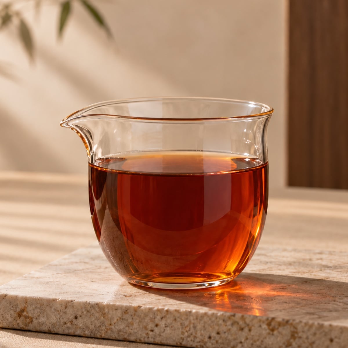 Настой Шу Пуэра Menghai Dayi 7592 2001 2020 года в стеклянном чахае Настой Шу Пуэра Menghai Dayi 7592 2001 2020 года в стеклянном чахае