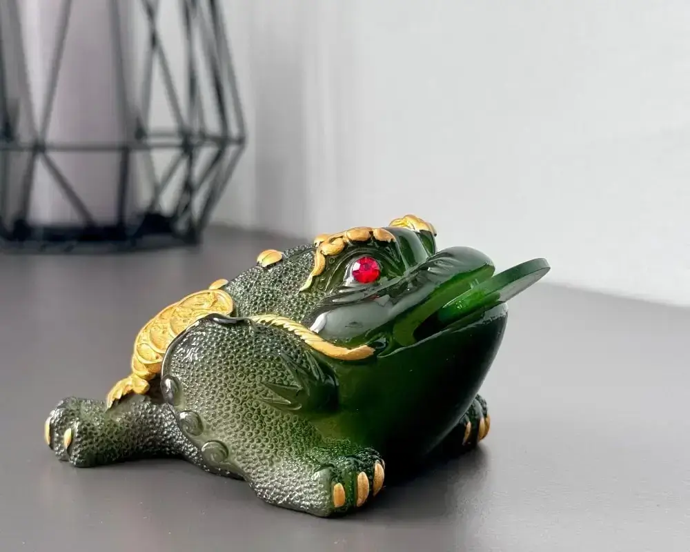 モザイク オブジェ Чайная фигурка Золотая жаба, меняющая цвет (зеленая) купить в